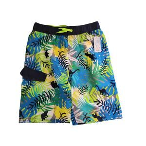Nwt cat & jack Xl 16 Dinosaur Bathing Suit Swim Bottoms green,blue